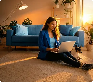 Mujer planificando con laptop
